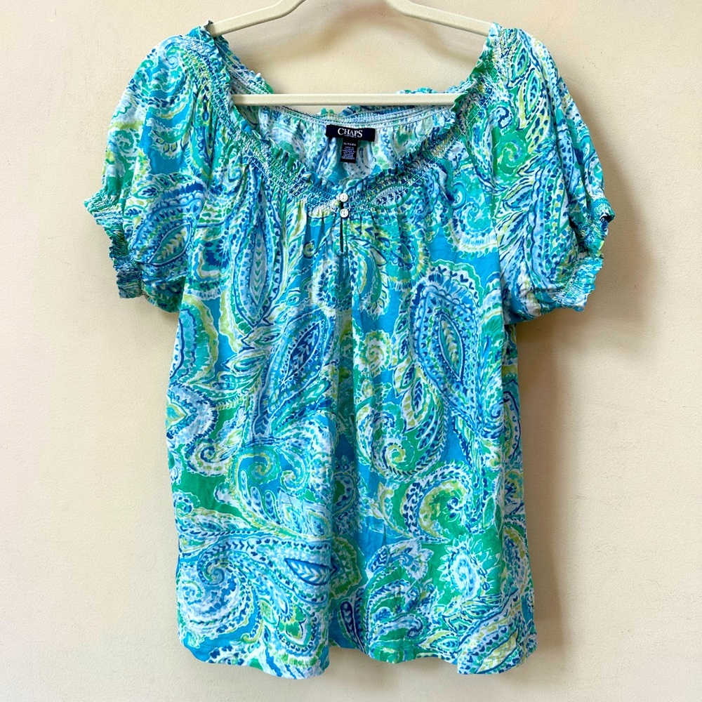 Chaps EUC Size XL top, cute summer print, light weight, comfortable - Picture 1 of 4